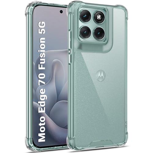 TheGiftKart Crystal Clear Back Cover Case for Motorola Moto Edge 70 Fusion 5G | 360 Degree Protection | Shock Proof Design | Transparent Back Case Cover (PC & TPU, Transparent Bumper)