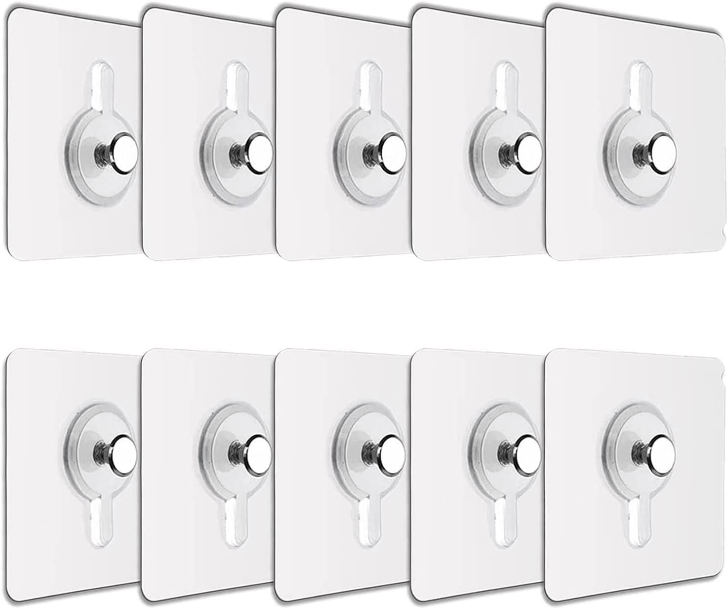 Buy JIALTO Plastic 10 Pcs Self Adhesive Wall Hooks - Heavy Duty Transparent Hook for Photo Frames, Wall Clocks, Keys - No Damage, Easy Installation Online at Low Prices in India - Amazon.in