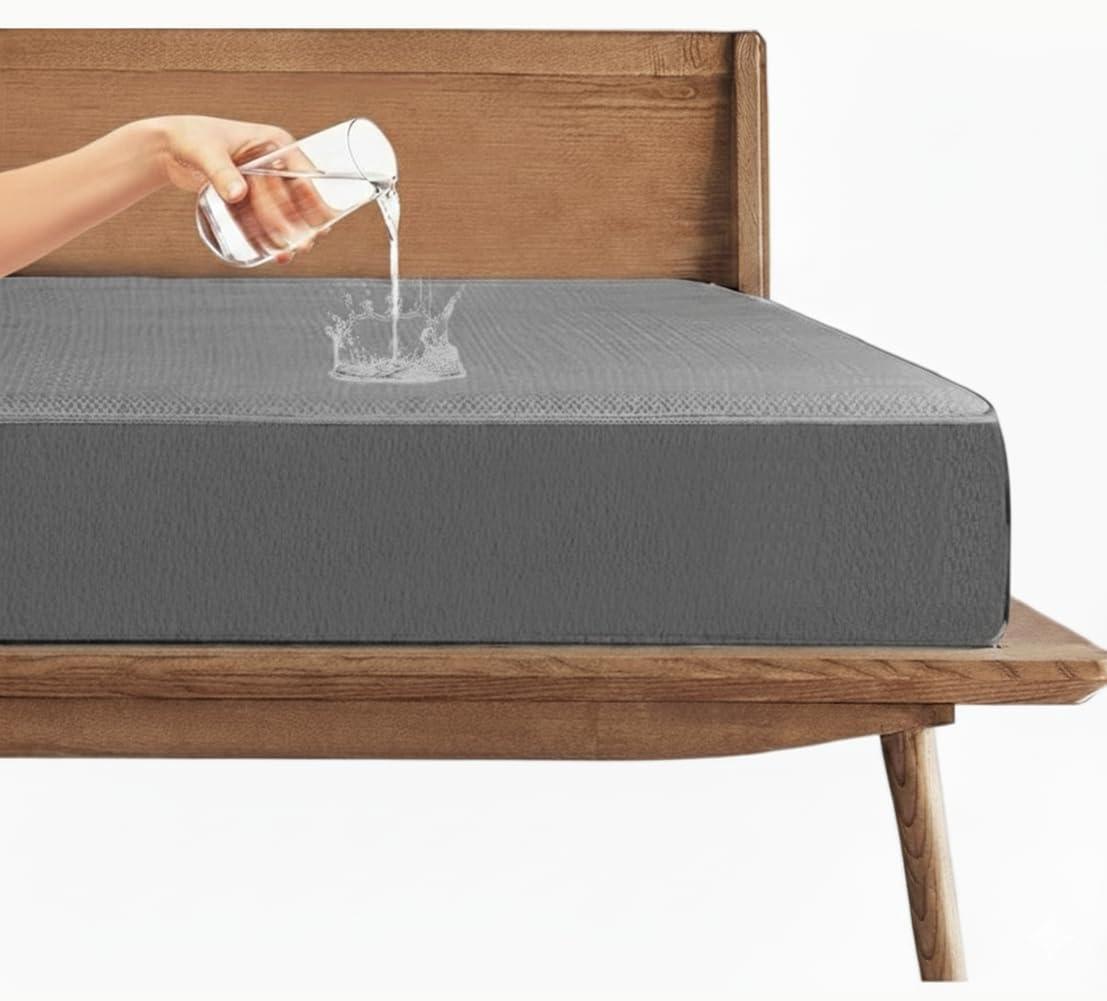 Buy Trance 100% Waterproof Mattress Protector for Double Bed King Size 78x72 Inches | Elastic Fitted with 360° Lycra Stretch | Grey (78x72 Inches | Fits Upto 10 Inches Mattresses | King Size) Online at Low Prices in India - Amazon.in