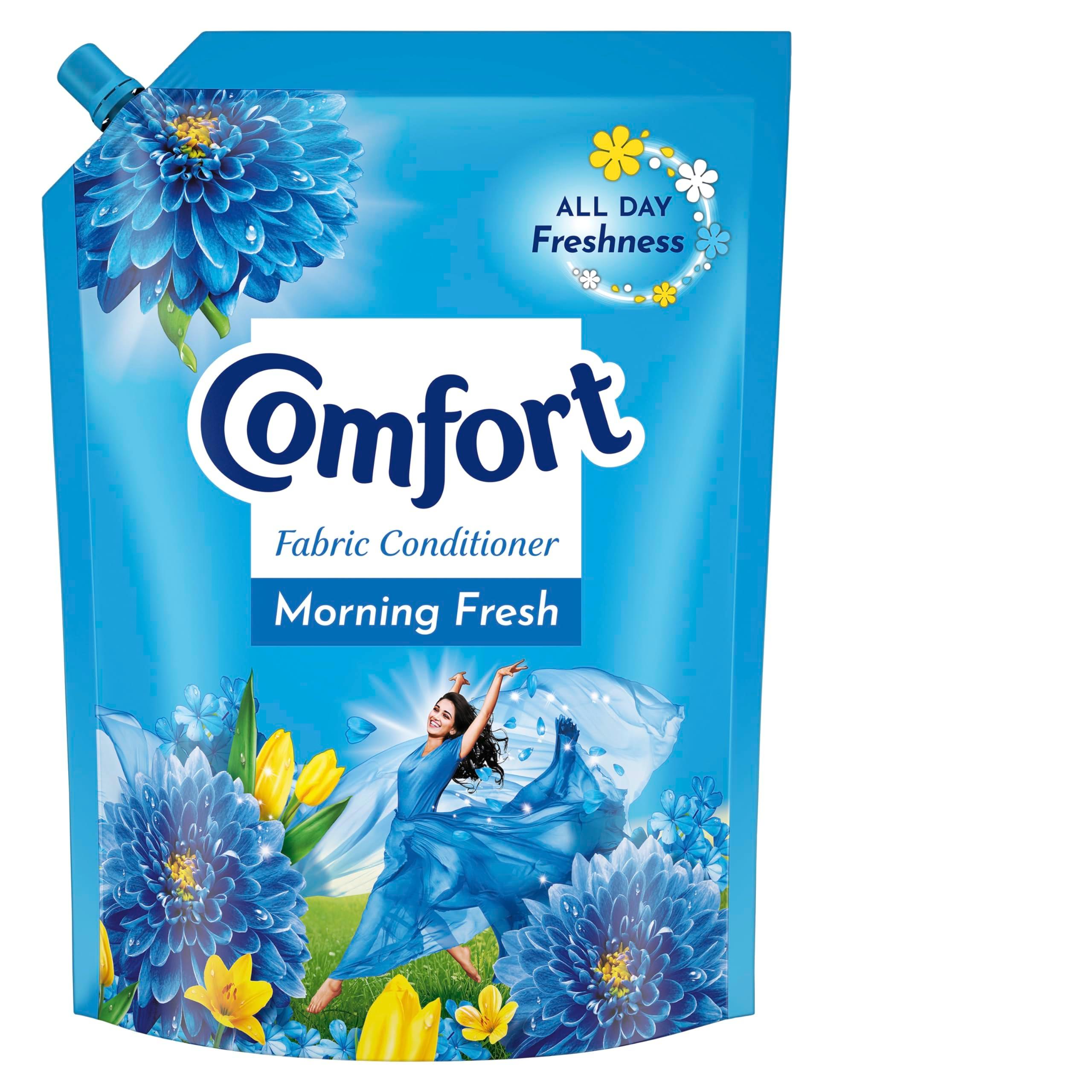 Comfort Morning Fresh Fabric Conditioner 2 L Refill Pack| After Wash Liquid Fabric Softener - For Softness| Shine & Long Lasting Freshness