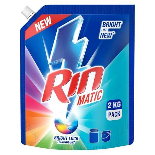 Buy RIN Matic Liquid Detergent, 2Kg, for Dazzling Brightness, with Bright Lock Technology, Long-Lasting Fragrance, for Top Load Washing Machines Online at Low Prices in India - Amazon.in