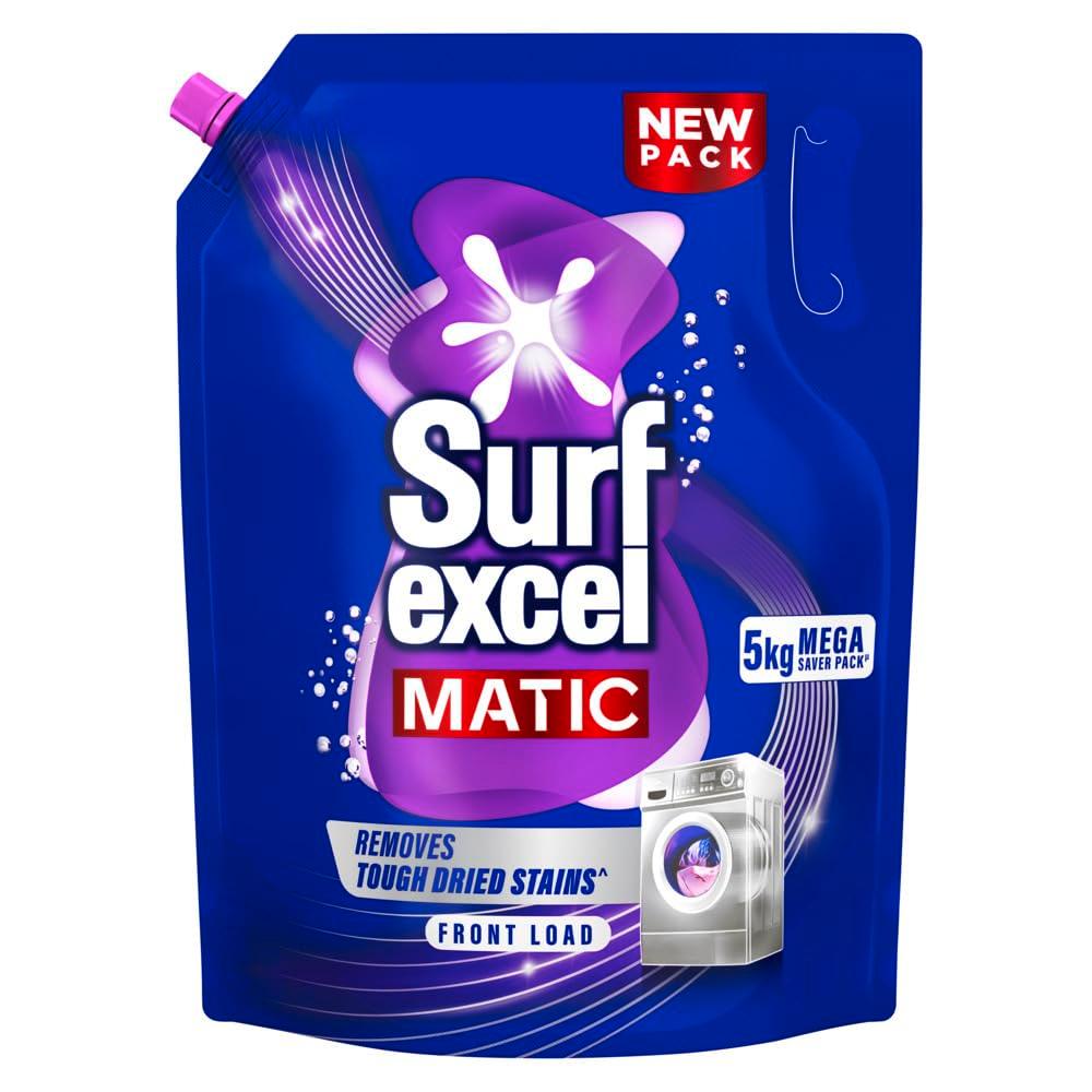 Buy Surf Excel Matic Front Load Liquid Detergent 5Kg Refill Pouch, Specially designed to remove Tough Dried Stains, 1st time in Washing Machine Online at Low Prices in India - Amazon.in