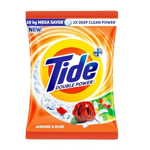 Tide Plus Detergent Washing Powder - 10kg Mega Saver Pack | Jasmine & Rose Fragrance | Removes deep-seated Oil, Gravy, Tea Stains | World's No. 1 Detergent Brand