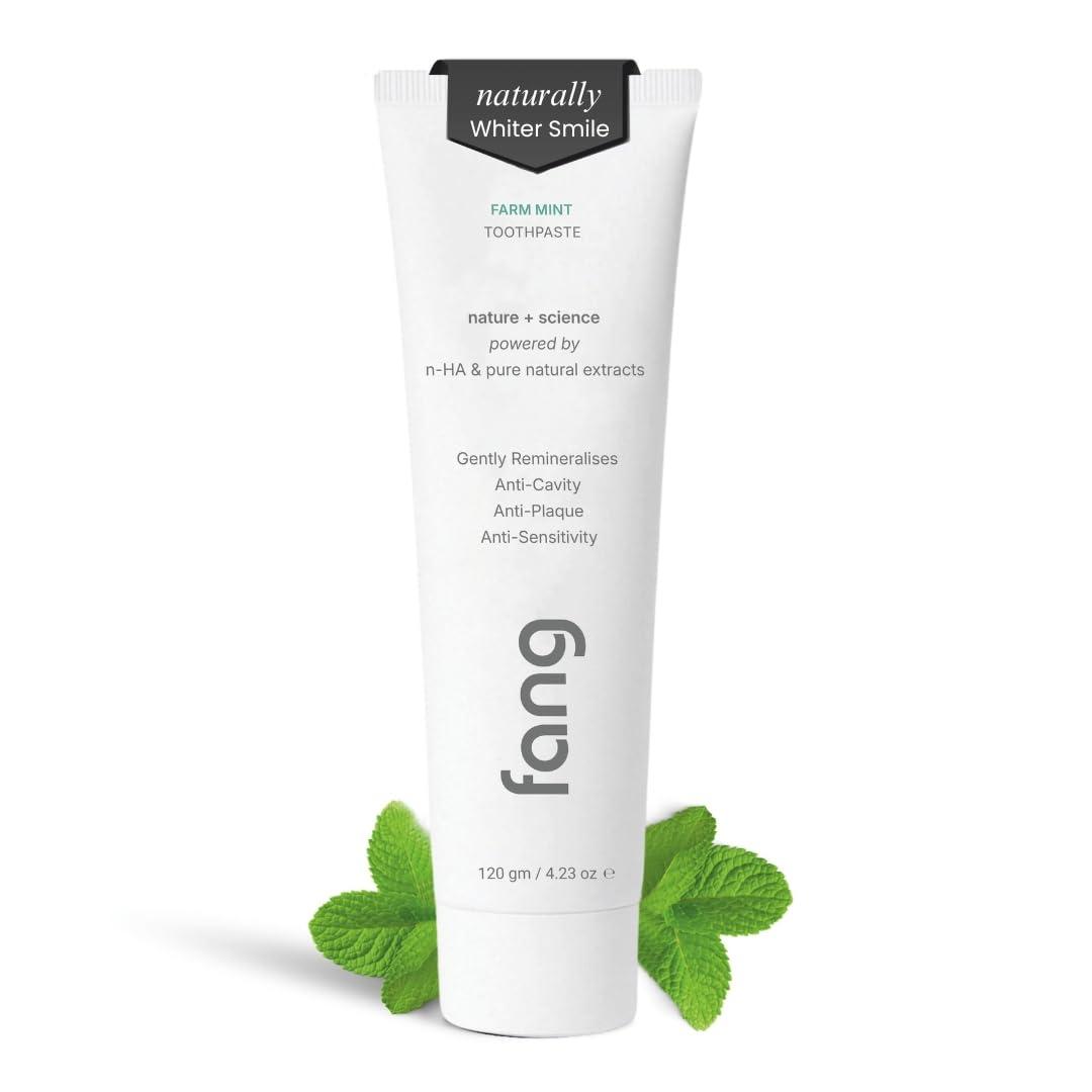 Buy Fang Farm Mint Natural Toothpaste|Fluoride Free Hydroxyapatite|Teeth Whitening|Heals Sensitive Teeth|Fights Cavities,Gum Diseases & Bad Breath|SLS & Chemical Free|Organic, Vegan|120 grams(Pack of 1) Online at Low Prices in India - Amazon.in