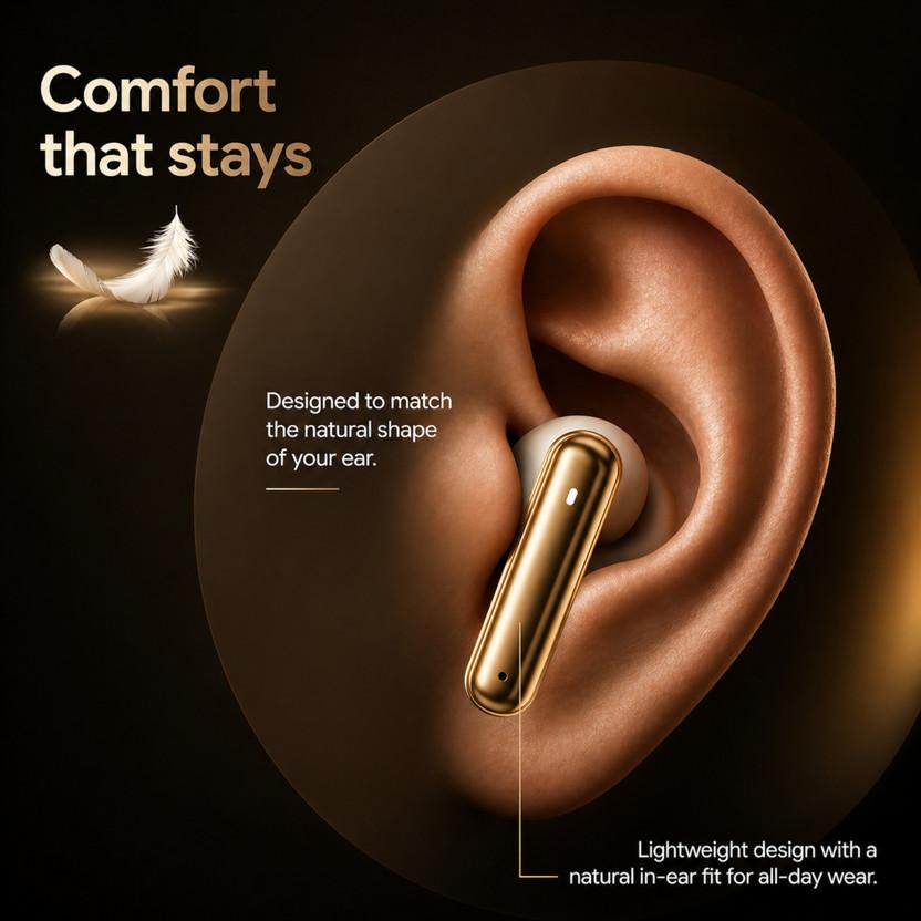 TECHIO AirBeats Wireless Earbuds with Dual Mic ENC for Clear Calls, 50H Playback Bluetooth