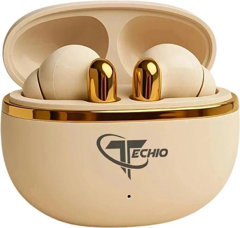 TECHIO AirBeats Wireless Earbuds with Dual Mic ENC for Clear Calls, 50H Playback Bluetooth