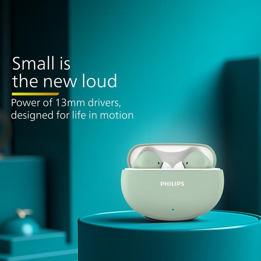 PHILIPS TAT1269 TWS Earbuds, 40H Playtime, BT 5.4, IPX5, Frosty Green Bluetooth