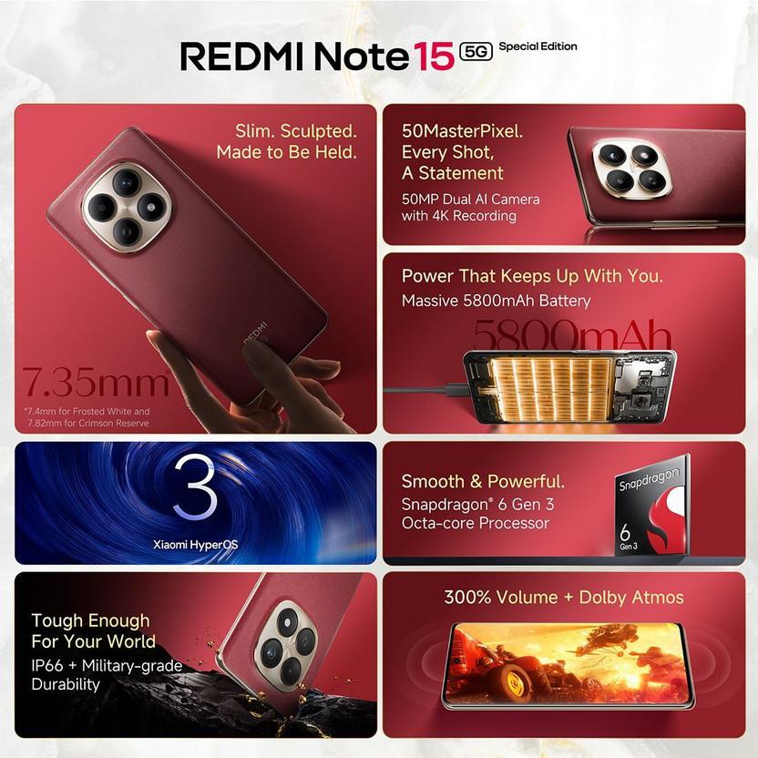 REDMI Note 15 SE 5G Snapdragon (Crimson Reserve, 128 GB)
